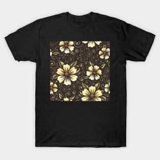 Vintage Seamless Flower Pattern T-Shirt